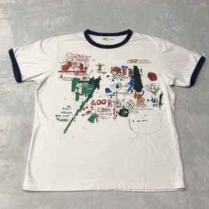 Jean Michel Basquiat UT Uniqlo Archive White Ringer T-Shirt Retro Mens XL